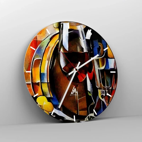 Wanduhr - Glasuhr - Und die Welt nimmt Farben an - 40x40 cm