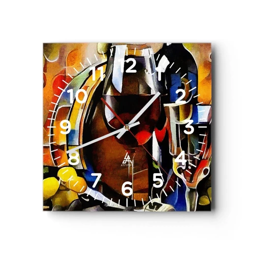 Wanduhr - Glasuhr - Und die Welt nimmt Farben an - 40x40 cm