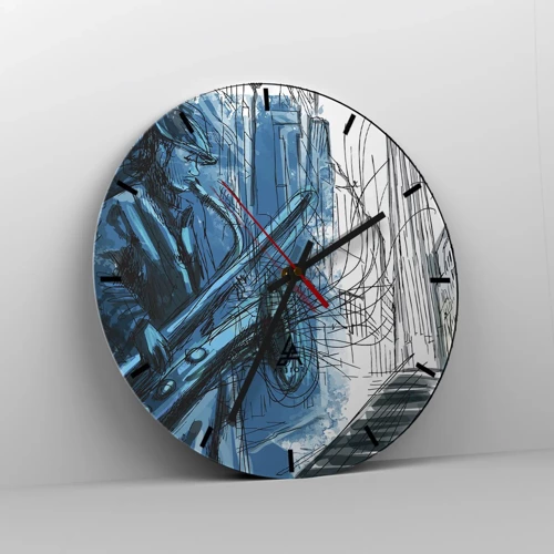 Wanduhr - Glasuhr - Urbane Rhapsodie - 30x30 cm