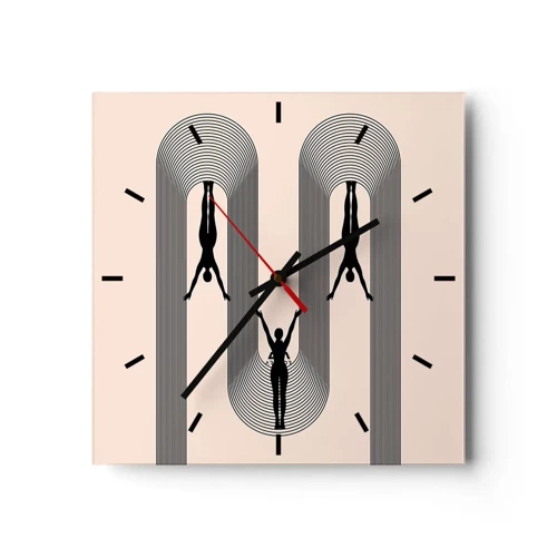 Wanduhr - Glasuhr - Verkehrt herum - 40x40 cm