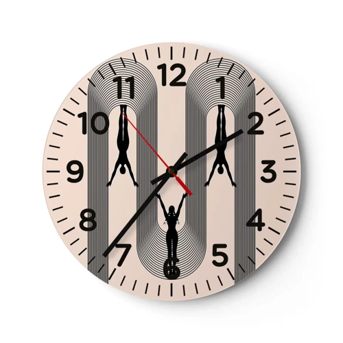 Wanduhr - Glasuhr - Verkehrt herum - 40x40 cm