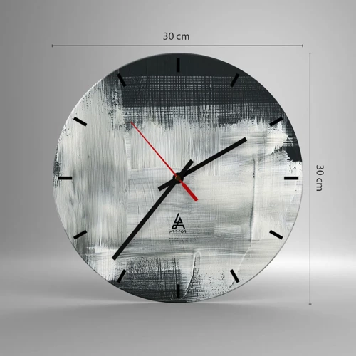 Wanduhr - Glasuhr - Vertikal und horizontal gewebt - 30x30 cm