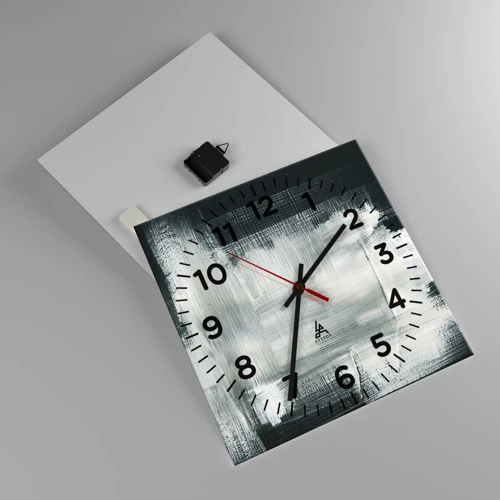 Wanduhr - Glasuhr - Vertikal und horizontal gewebt - 40x40 cm