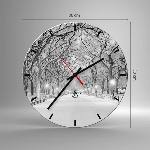 Wanduhr - Glasuhr - Vier Jahreszeiten - Winter - 30x30 cm