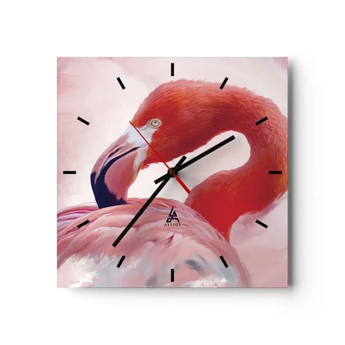 Wanduhr - Glasuhr - Vogel Schönheit - 30x30 cm