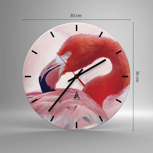 Wanduhr - Glasuhr - Vogel Schönheit - 30x30 cm