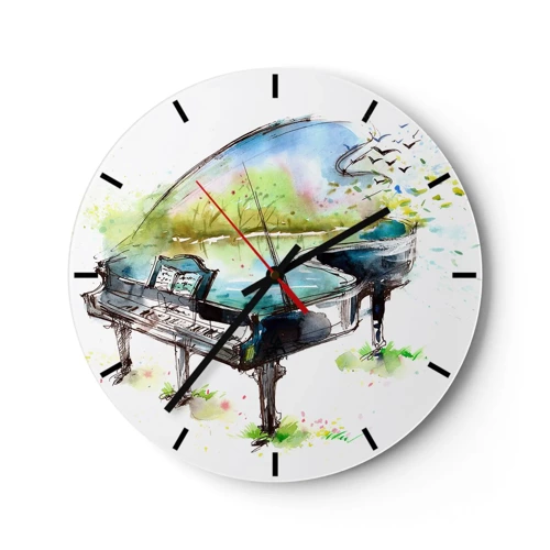 Wanduhr - Glasuhr - Von Musik verzaubert - 30x30 cm