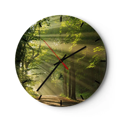 Wanduhr - Glasuhr - Waldmoment - 30x30 cm