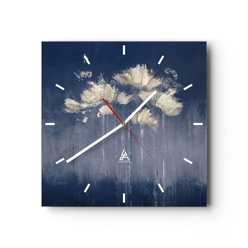 Wanduhr - Glasuhr - Wie Blütenblätter im Wind - 40x40 cm