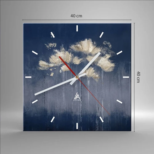 Wanduhr - Glasuhr - Wie Blütenblätter im Wind - 40x40 cm