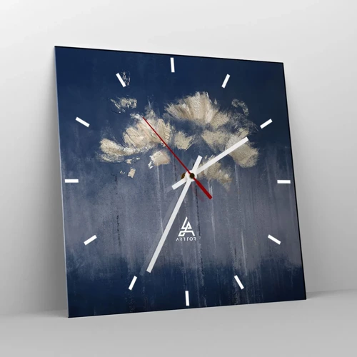 Wanduhr - Glasuhr - Wie Blütenblätter im Wind - 40x40 cm