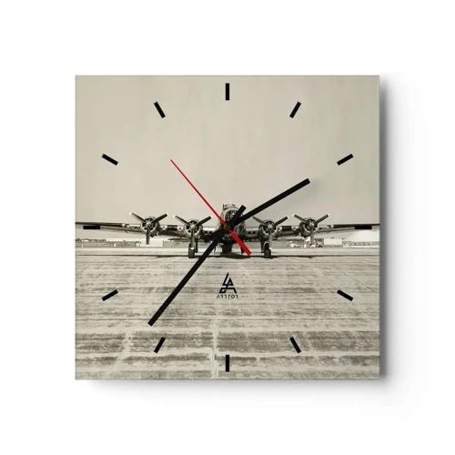 Wanduhr - Glasuhr - Wie immer bereit - 30x30 cm