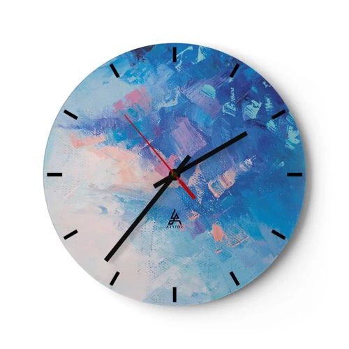 Wanduhr - Glasuhr - Winter-Abstraktion - 30x30 cm