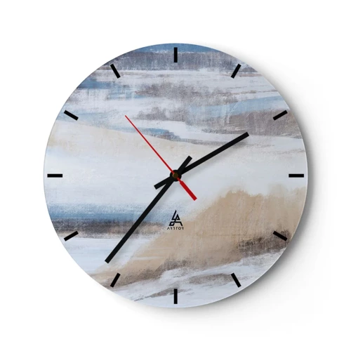 Wanduhr - Glasuhr - Winterkomposition - 30x30 cm