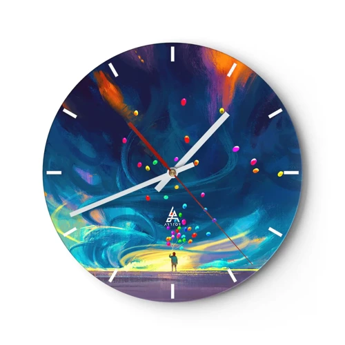 Wanduhr - Glasuhr - Zum blauen Wind - 30x30 cm