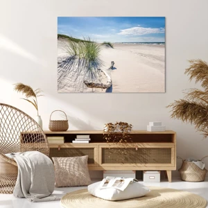 Bild auf Leinwand - Leinwandbild - Der schönste Strand? Ostsee-Strand - 100x70 cm