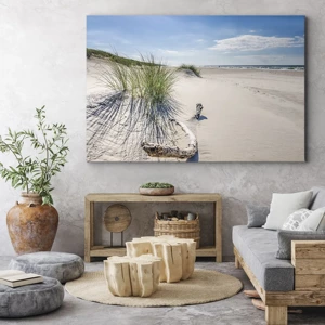 Bild auf Leinwand - Leinwandbild - Der schönste Strand? Ostsee-Strand - 100x70 cm