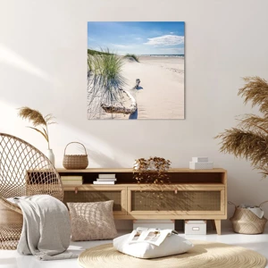 Bild auf Leinwand - Leinwandbild - Der schönste Strand? Ostsee-Strand - 70x70 cm