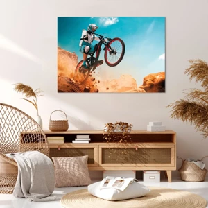 Bild auf Leinwand - Leinwandbild - Fahrrad-Wahnsinn-Dämon - 100x70 cm