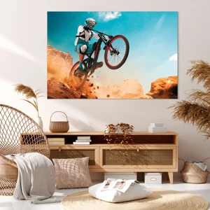 Bild auf Leinwand - Leinwandbild - Fahrrad-Wahnsinn-Dämon - 120x80 cm