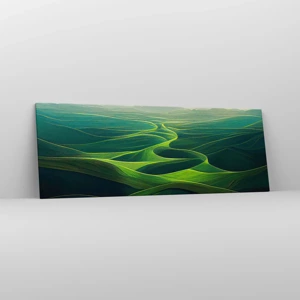 Bild auf Leinwand - Leinwandbild - In den grünen Tälern - 140x50 cm