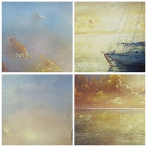 Bild auf Leinwand - Leinwandbild - In einer goldenen Bucht - 70x70 cm