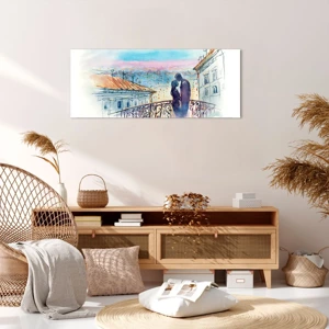 Bild auf Leinwand - Leinwandbild - Paris-Liebhaber - 100x40 cm