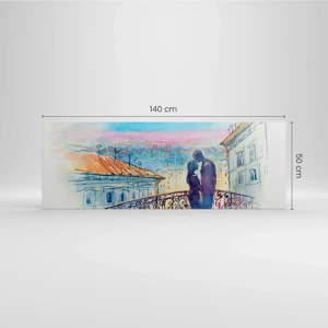 Bild auf Leinwand - Leinwandbild - Paris-Liebhaber - 140x50 cm