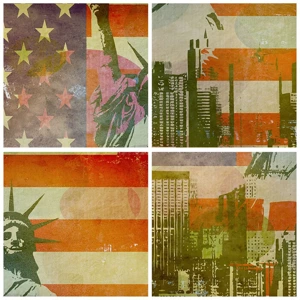 Bild auf Leinwand - Leinwandbild - Viva Amerika! - 70x50 cm