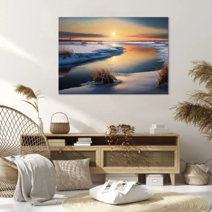 Bild auf Leinwand - Leinwandbild - Wintersonnenuntergang - 100x70 cm