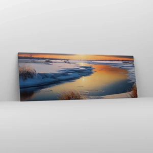 Bild auf Leinwand - Leinwandbild - Wintersonnenuntergang - 140x50 cm