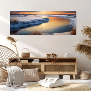 Bild auf Leinwand - Leinwandbild - Wintersonnenuntergang - 140x50 cm