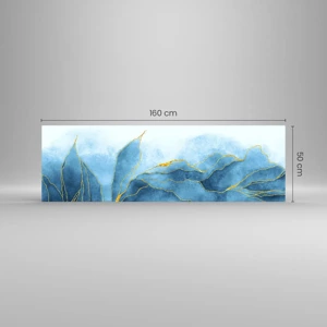 Glasbild - Bild auf glas - Blau im Gold - 160x50 cm