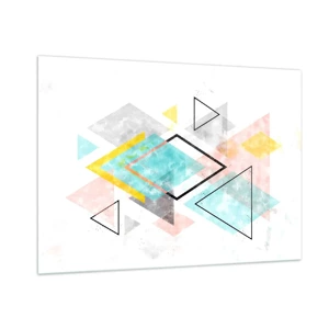 Glasbild - Bild auf glas - Geometrisches Spiel - 100x70 cm