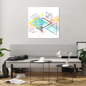 Glasbild - Bild auf glas - Geometrisches Spiel - 70x70 cm