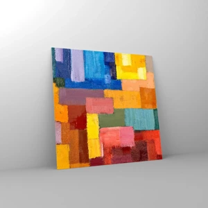 Glasbild - Bild auf glas - Jeder ist anders, alle bunt - 60x60 cm