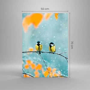 Glasbild - Bild auf glas - Vogelklatsch - 50x70 cm