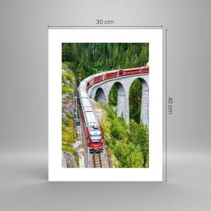 Poster - Eisenbahn für Bergblick - 30x40 cm