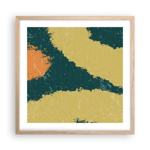 Poster in einem Rahmen aus heller Eiche - Abstraktion – langsame Bewegung - 50x50 cm