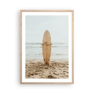 Poster in einem Rahmen aus heller Eiche - Aus Liebe zu Wellen - 50x70 cm
