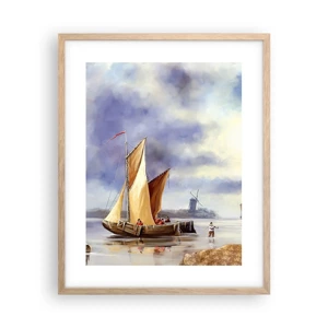 Poster in einem Rahmen aus heller Eiche - Die Rückkehr der Seeleute - 40x50 cm