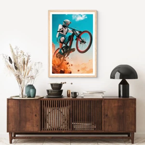 Poster in einem Rahmen aus heller Eiche - Fahrrad-Wahnsinn-Dämon - 61x91 cm