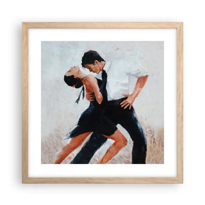 Poster in einem Rahmen aus heller Eiche - Tango meiner Träume und Träume - 40x40 cm