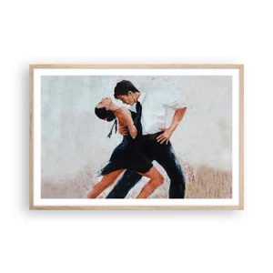 Poster in einem Rahmen aus heller Eiche - Tango meiner Träume und Träume - 91x61 cm