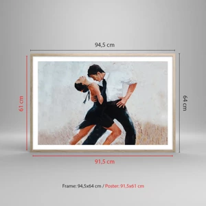 Poster in einem Rahmen aus heller Eiche - Tango meiner Träume und Träume - 91x61 cm