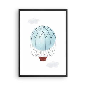 Poster in einem schwarzem Rahmen - Ganz in den Wolken - 50x70 cm