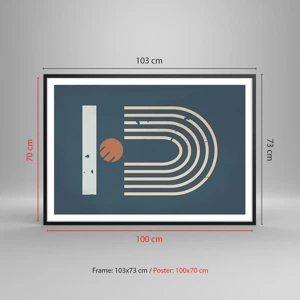 Poster in einem schwarzem Rahmen - Geometrie auf dem Granatapfel - 100x70 cm