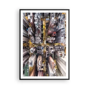 Poster in einem schwarzem Rahmen - Grüße aus Hongkong - 70x100 cm