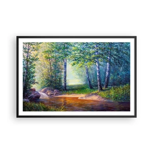 Poster in einem schwarzem Rahmen - Idyllische Landschaft - 91x61 cm