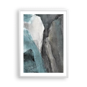 Poster in einem weißen Rahmen - Abstraktion: Felsen und Eis - 50x70 cm